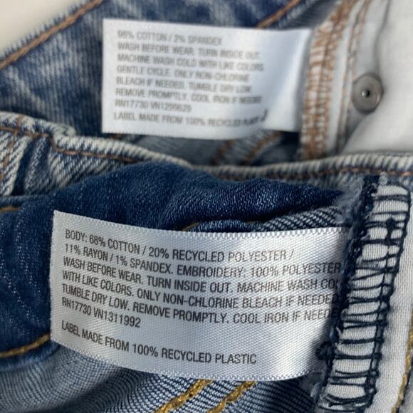 2 NWT New Art Class Girls Medium (7/8) Adjustable Waist Denim Blue Jean Shorts - Picture 3 of 5